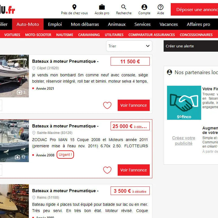 Les meilleurs sites pour l'achat de bateau pneumatique d'occasion - ORCA Retail by Pennel & Flipo